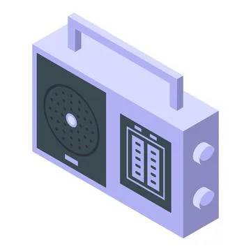 Radio icon isometric vector. Retro music Stock Illustration