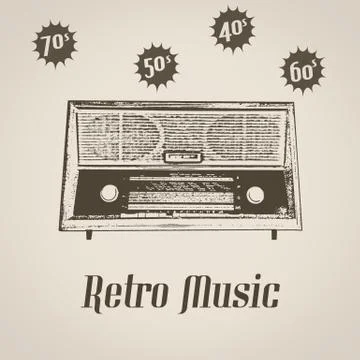 Radio icon poster Stock Illustration