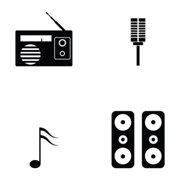 Radio icon set Stock Illustration
