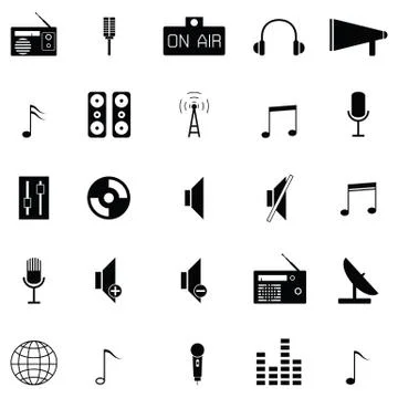 Radio icon set Stock Illustration