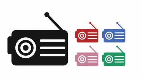 Radio icon set. Stock Illustration