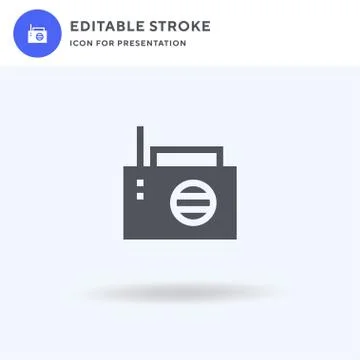 Radio icon vector, filled flat sign, solid pictogram isolated on white, logo  Illustrazione stock