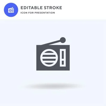 Radio icon vector, filled flat sign, solid pictogram isolated on white, logo Illustrazione stock