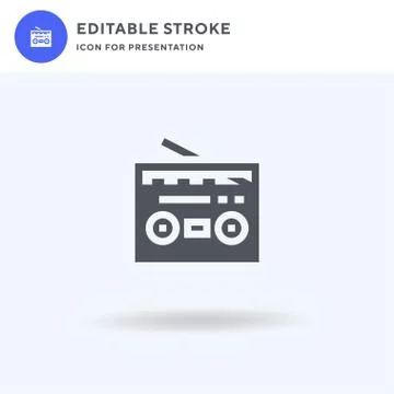 Radio icon vector, filled flat sign, solid pictogram isolated on white, logo Illustrazione stock