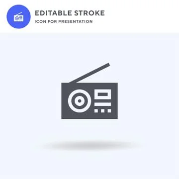 Radio icon vector, filled flat sign, solid pictogram isolated on white, logo Stock Illustration