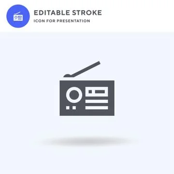 Radio icon vector, filled flat sign, solid pictogram isolated on white, logo イラスト素材