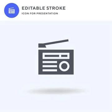 Radio icon vector, filled flat sign, solid pictogram isolated on white, logo Stock Illustration