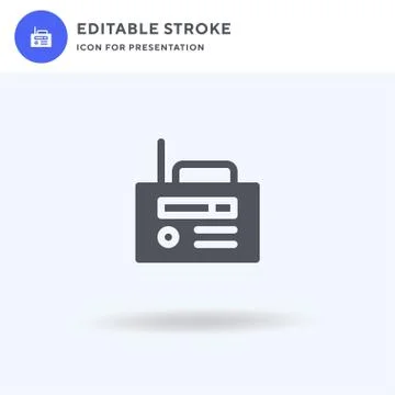 Radio icon vector, filled flat sign, solid pictogram isolated on white, logo  Illustrazione stock