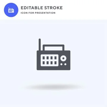 Radio icon vector, filled flat sign, solid pictogram isolated on white, logo  Illustrazione stock