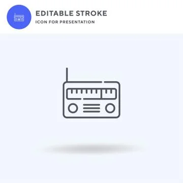 Radio icon vector, filled flat sign, solid pictogram isolated on white, logo  Illustrazione stock