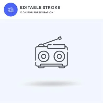 Radio icon vector, filled flat sign, solid pictogram isolated on white, logo  Stock Illustration