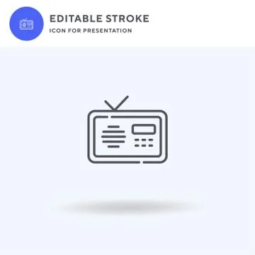 Radio icon vector, filled flat sign, solid pictogram isolated on white, logo  스톡 일러스트