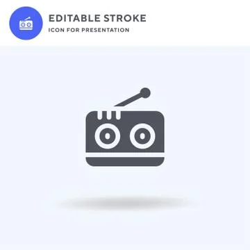 Radio icon vector, filled flat sign, solid pictogram isolated on white, logo イラスト素材