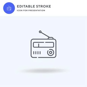 Radio icon vector, filled flat sign, solid pictogram isolated on white, logo Stock Illustration
