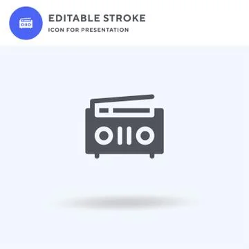 Radio icon vector, filled flat sign, solid pictogram isolated on white, logo Stock Illustration