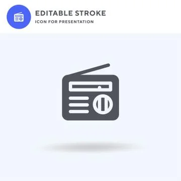 Radio icon vector, filled flat sign, solid pictogram isolated on white, logo Illustrazione stock