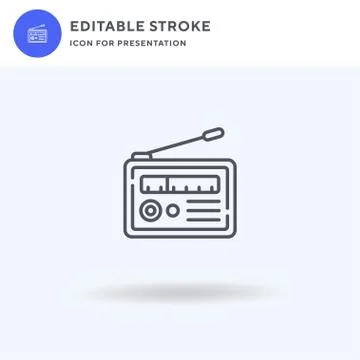Radio icon vector, filled flat sign, solid pictogram isolated on white, logo Stock Illustration
