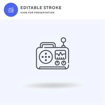 Radio icon vector, filled flat sign, solid pictogram isolated on white, logo Illustrazione stock