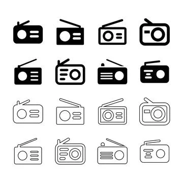 Radio icons set Stock Illustration