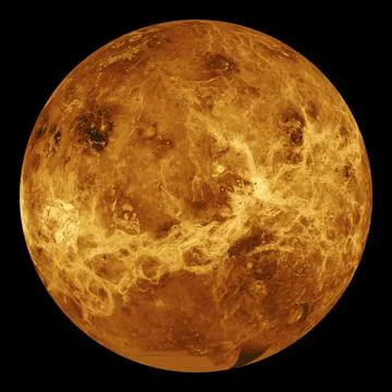 Radio image of Planet Venus. Elements of this image were furnished by NASA. Stock Photos