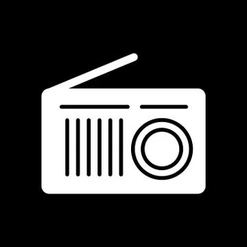 Radio line icon, outline vector logo, linear pictogram isolated on black, pixel Stock Illustration