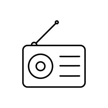 Radio line vector icon on white background Illustrazione stock