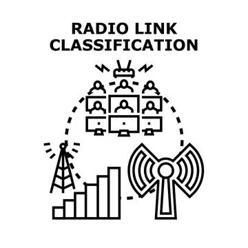 Radio link classification and data network concept Stock Illustration