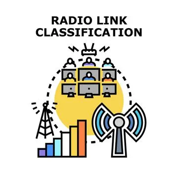 Radio link classification and data network concept Stock Illustration