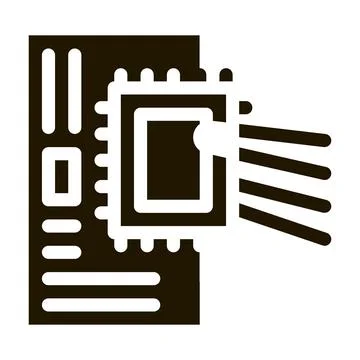 Radio microchip icon Vector Glyph Illustration Illustrazione stock
