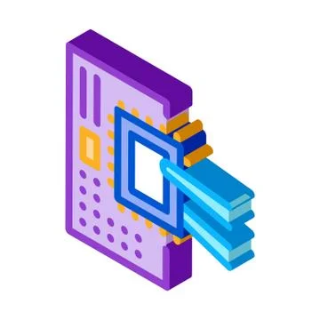 Radio microchip isometric icon vector illustration Illustrazione stock