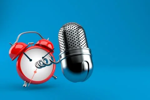 Radio microphone with alarm clock Stock Illustration