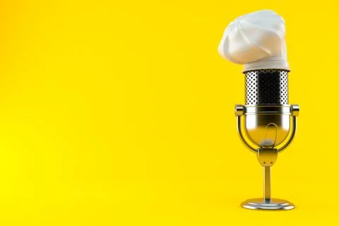 Radio microphone with chef's hat Stock Illustration