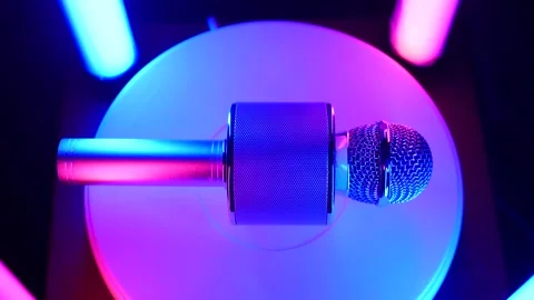 Radio microphone close-up rotating. micr... | Stock Video | Pond5