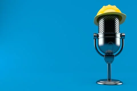 Radio microphone with hardhat Stock Illustration