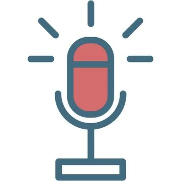 Radio microphone icon vector voice record button Stock Illustration