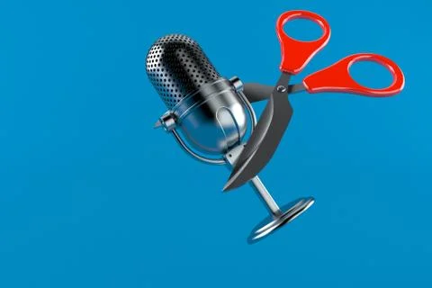 Radio microphone with scissors Stock Illustration