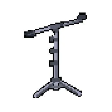 Radio microphone stand pixel art vector illustration Illustrazione stock