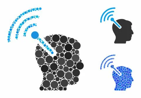 Radio neural interface Composition Icon of Circles イラスト素材