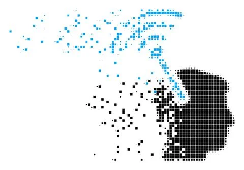 Radio Neural Interface Dust Pixel Icon Stock Illustration