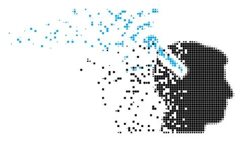 Radio Neural Interface Dust Pixel Icon Stock Illustration