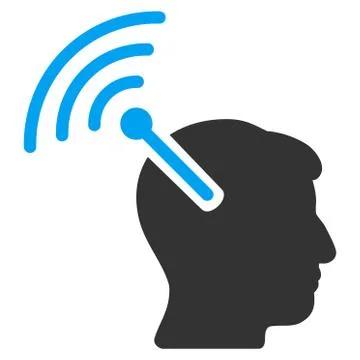 Radio Neural Interface Flat Icon Illustrazione stock