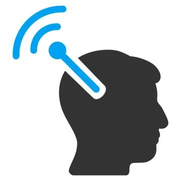 Radio Neural Interface Flat Icon Stock Illustration