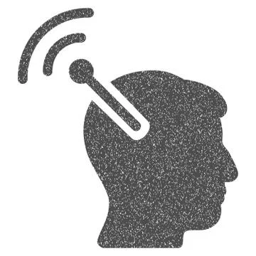 Radio Neural Interface Grainy Texture Icon Stock Illustration