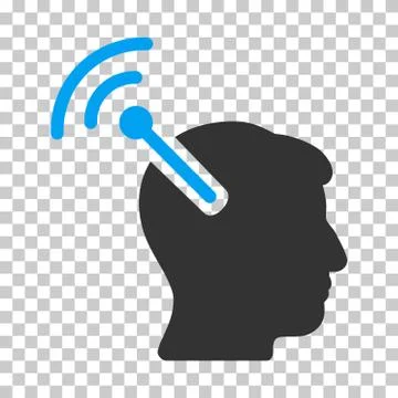 Radio Neural Interface Vector Icon 스톡 일러스트