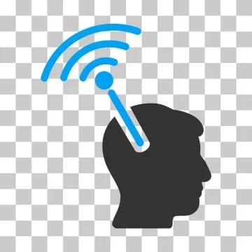 Radio Neural Interface Vector Icon 스톡 일러스트