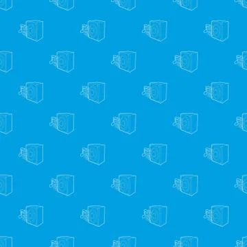 Radio pattern vector seamless blue Stock Illustration