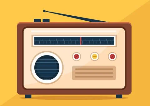 Radio Player for Record, Talk Show, Interviews Celebrity and Listening to Mus Illustration