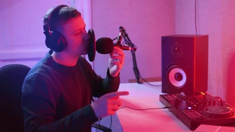 radio presenter podcaster streamer in th... | Stock Video | Pond5