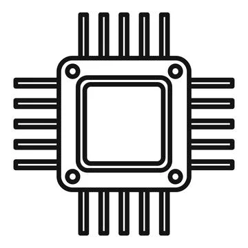 Radio processor icon, outline style Stock Illustration