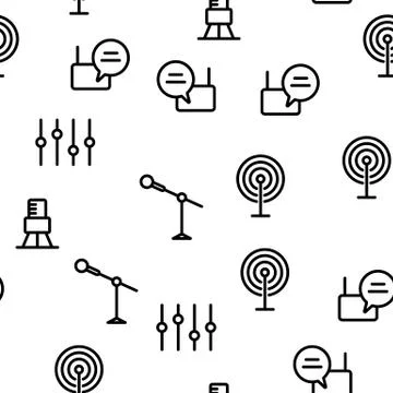 Radio Program Vector Seamless Pattern イラスト素材
